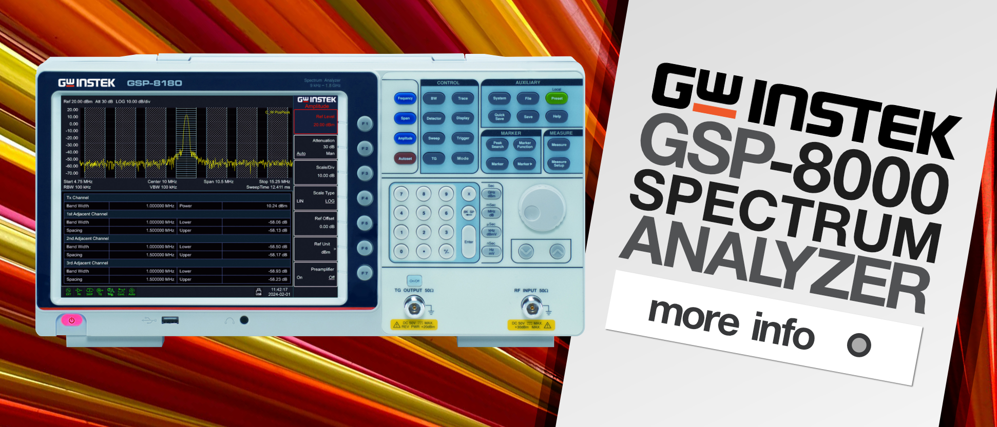GW Instek Product Introduction GSP-8000 Series (1.8GHz~8.8GHz Spectrum Analyzer)