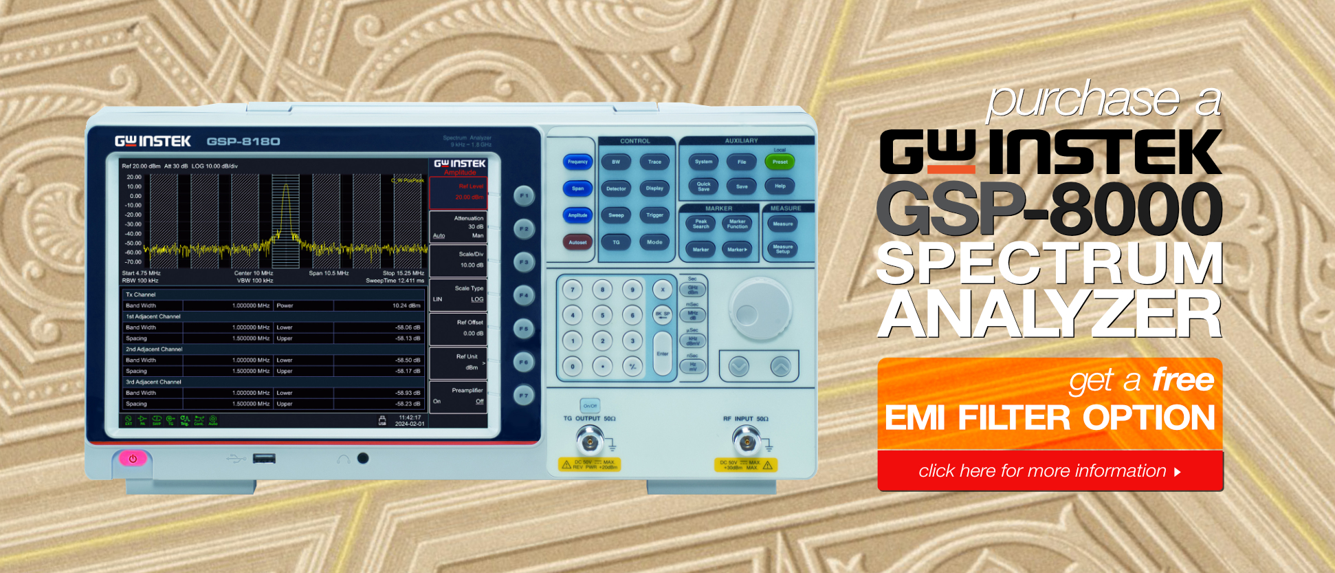 Free EMI Filter Option with GSP-8000 Purchase Promo